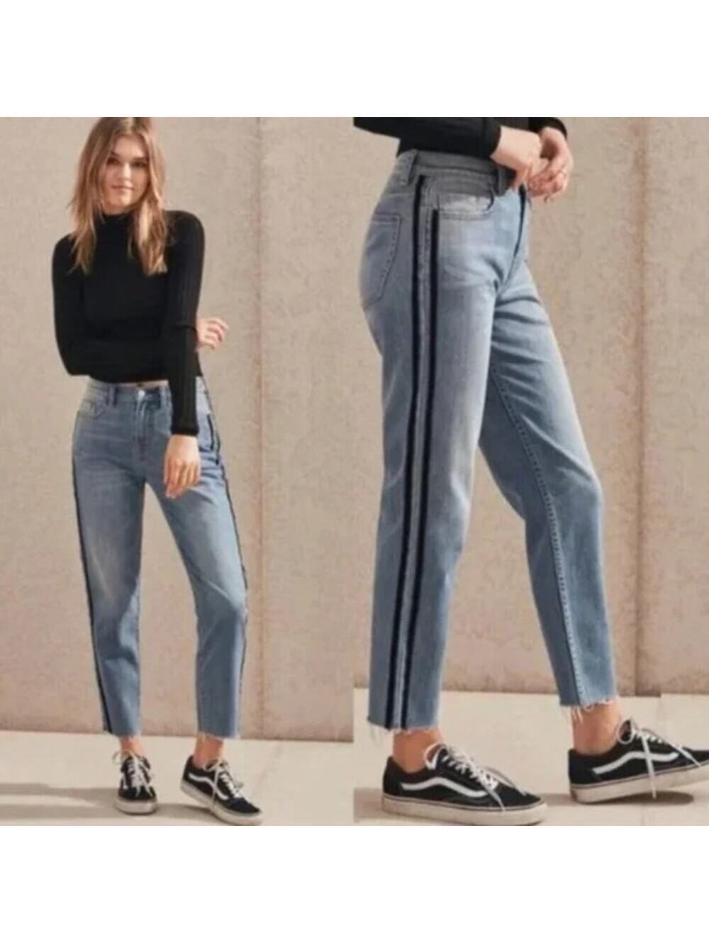PacSun EUC Women's Vintage Icon High Rise Jean Tuxedo Stripe Size 26